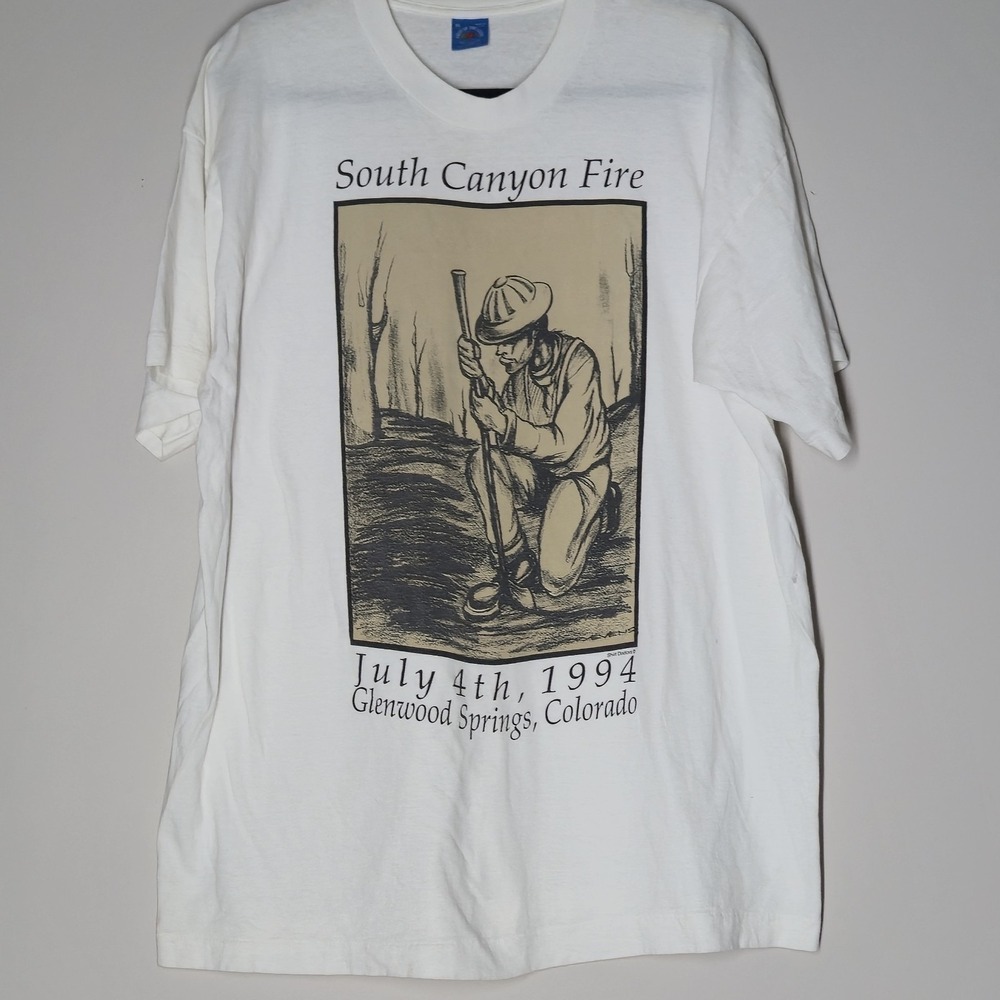 Vintage 1994 South Canyon Fire Sz XL Disaster T Shirt Graphic Tee Single Stitch